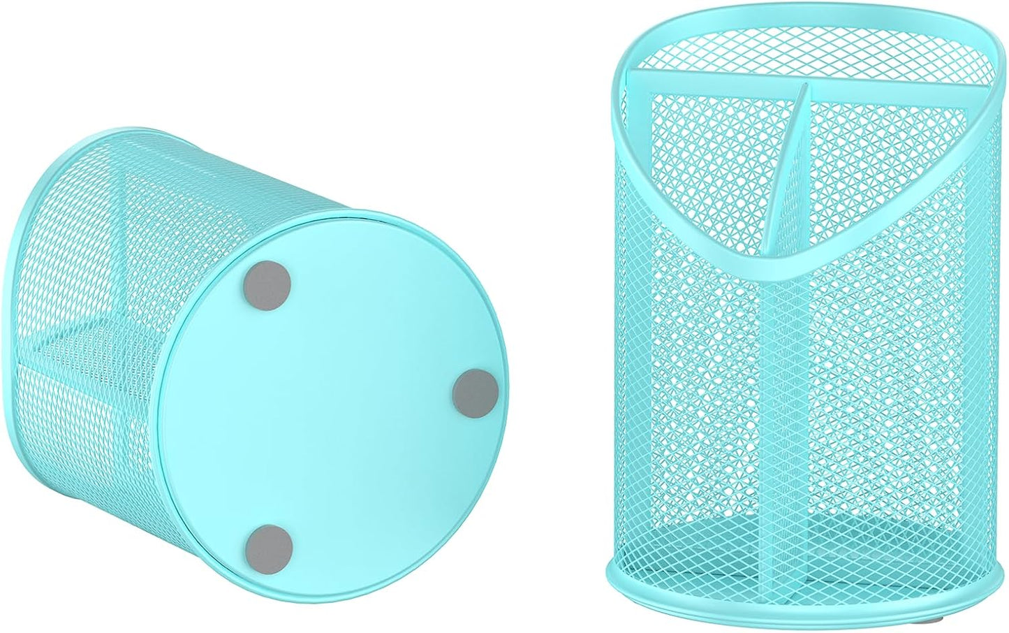 Delifox 2 Pack Pen Holder Mesh Round Pencil (White)