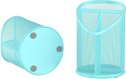 Delifox 2 Pack Pen Holder Mesh Round Pencil (White)