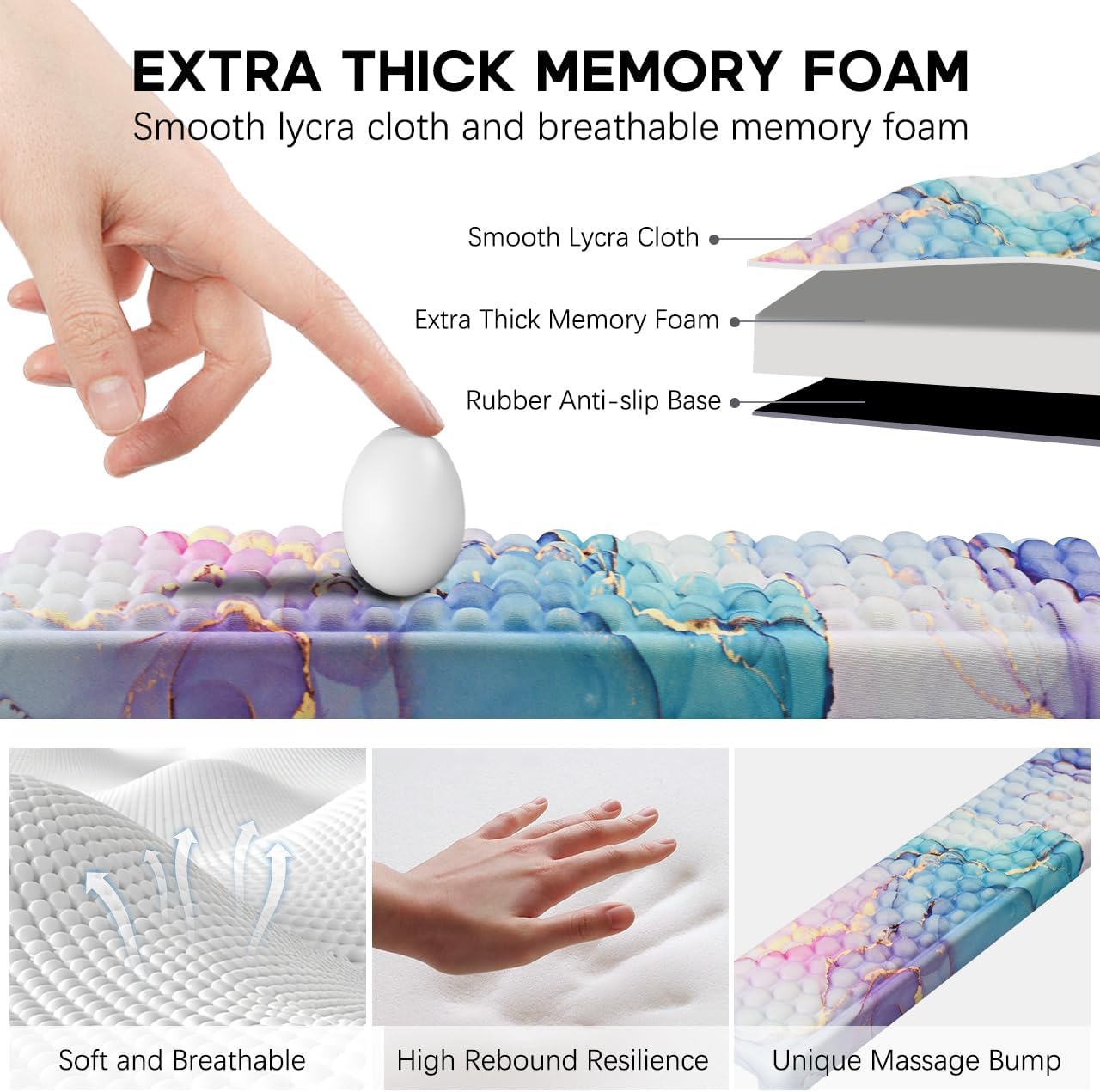 JIKIOU L-Shaped Desk Elbow Pad for Desk, Memory Foam Elbow Support Padding with Non-Slip, 2 Pack Ergonomic Desk Edge Cushion, Wrist Comfort Support for Office Home Black