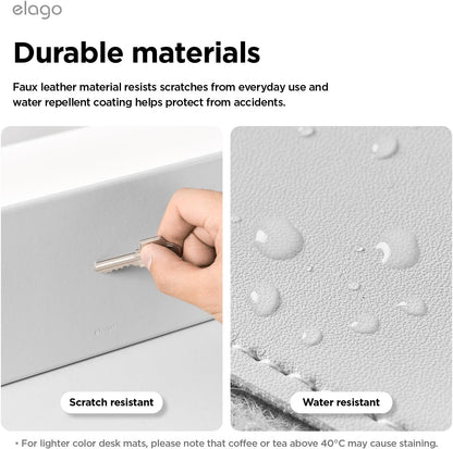 elago Smart Magnetic Desk Mat Folio Board Compatible with All Magnetic Products Clean Organized Desk for Office and Home (Microfiber Leather-Stone)