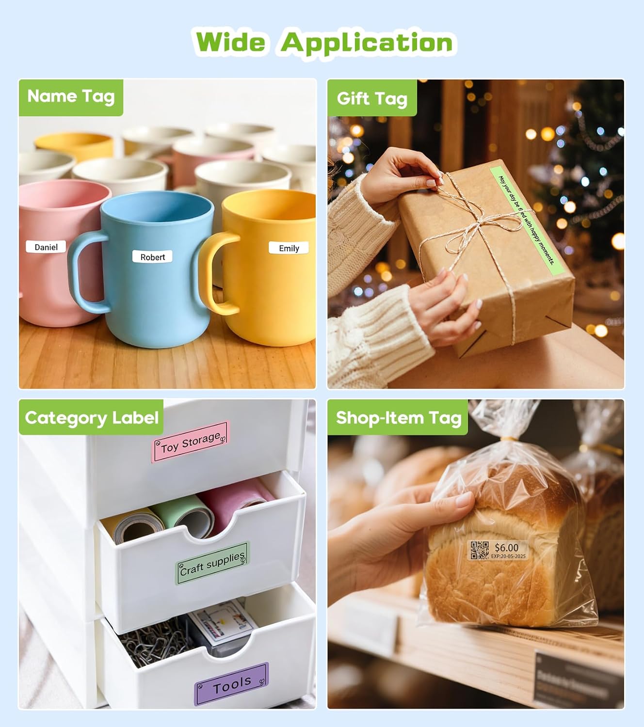 ORGBRO Label Maker Machine with Tape, X1 Portable Bluetooth Mini Label Printer, Support Pre-Cut & Continuous Label, Wireless Small Label Makers with Versatile App for School Home Office Organization