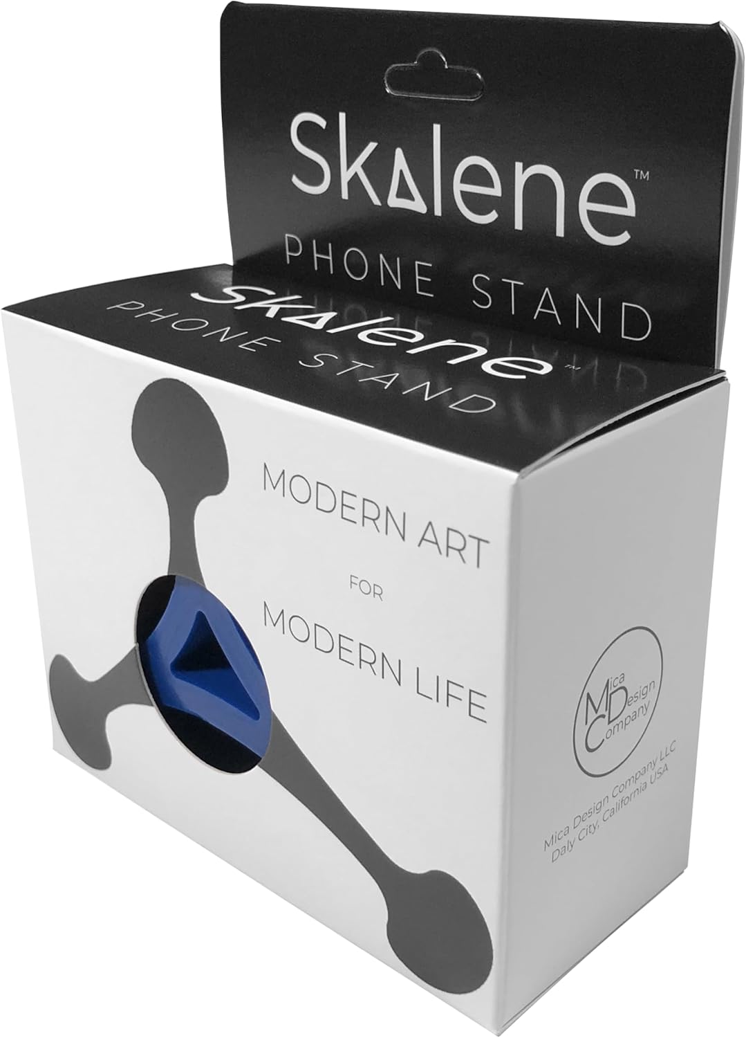 Skalene Phone Stand - 100% Silicone Rubber, Adjustable Phone Holder, Prop, Rest - Desk, Office, Home, Kitchen Accessory (Stealth Black)