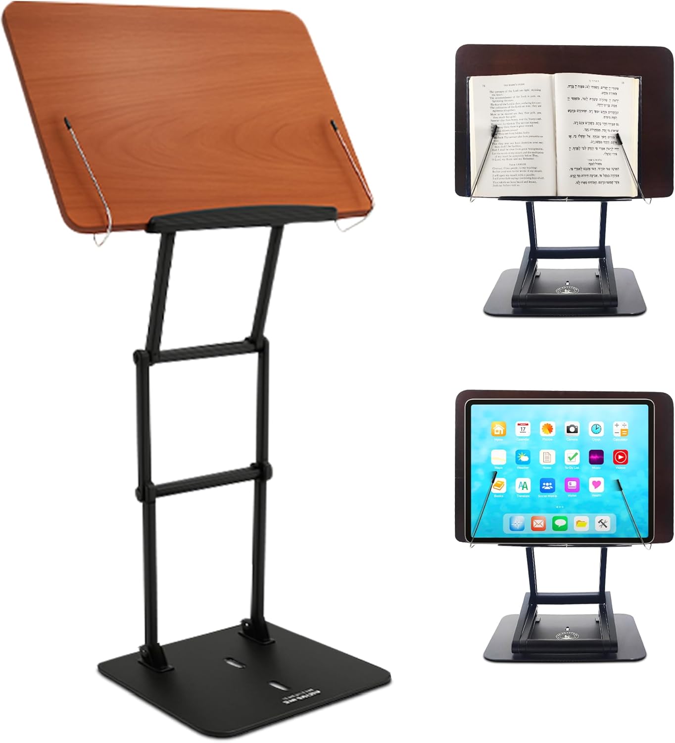 Foldable Book Stand for Reading – Adjustable Book Holder Height Up to 17.8″, Reading Stand with 13″ × 8.7″ Platform – Lightweight 3.3 lb Portability