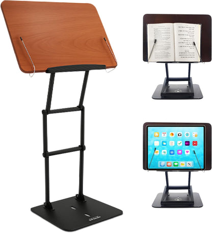 Foldable Book Stand for Reading – Adjustable Book Holder Height Up to 17.8″, Reading Stand with 13″ × 8.7″ Platform – Lightweight 3.3 lb Portability