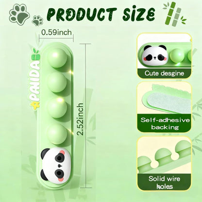 Panda Cable Organizer, Adorable Animal-Shaped Cable Clips, Desk Cable Management Cord Holder for Home and Office, Cute Wire Clips for Headphones, Chargers, USB Cables (4-Pack)