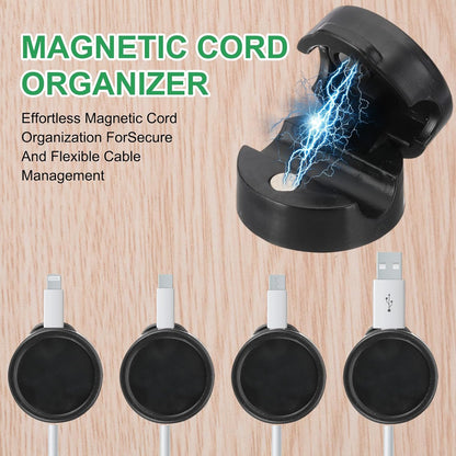 PATIKIL Cable Organizer Holder, 3 Pcs Magnetic Spring Desk Cable Management Clips Adhesive Cord Holder Keeper for Office Desktop Wall Car, Purple