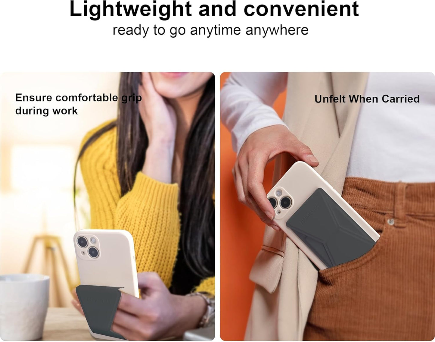 Cell Phone Kickstand Vertical and Horizontal Phone Stand for Desk Adjustable Phone Holder Stand for iPhone 15/14/13/12 All Smartphones Black