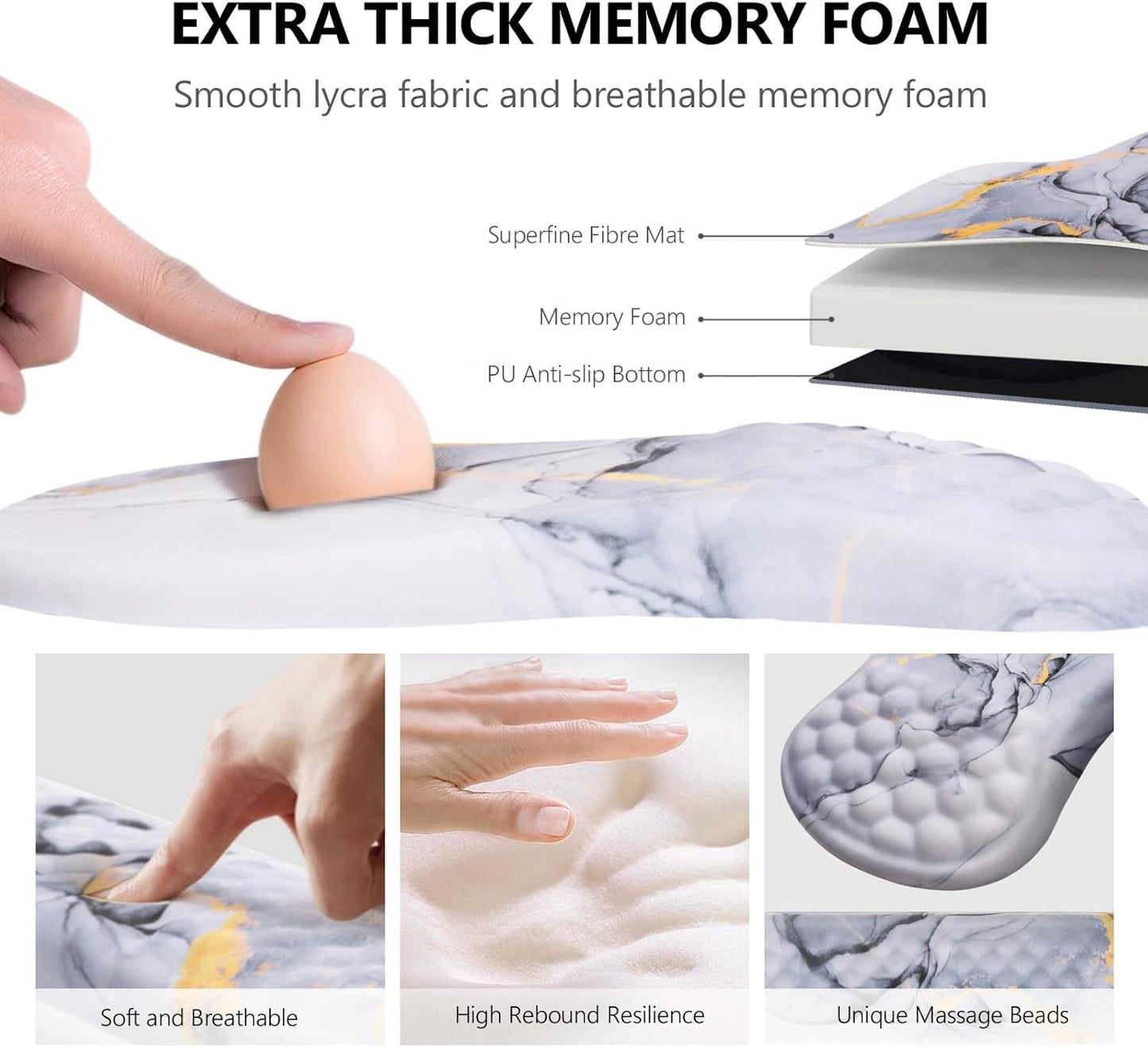 Mouse Pad Wrist Support, Laokiiy 2 in1 Keyboard Wrist Rest+ Ergonomic Mouse Pad, Non-Slip Wrist Rest for Computer Keyboard, Made Easy Typing & Relieve Wrist Pain（Banana Leaf Green）