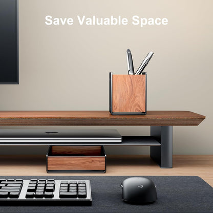 UPERGO Desk Tray Organizer Drawer for Home Office, Walnut Desk Organizer Tray for Keys, Pen, Watch