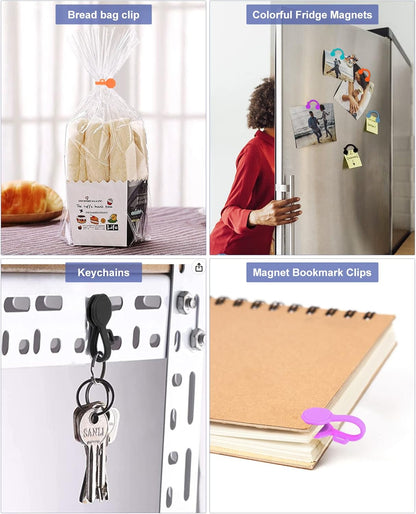 8PCS Silicone Magnetic Cable Ties & Clips, Cord Organizer [1S] Management Reusable Magnet Cable Organizer, Phone Cord Holder for Organizing, Bookmark Whiteboard Fridge Magnets etc