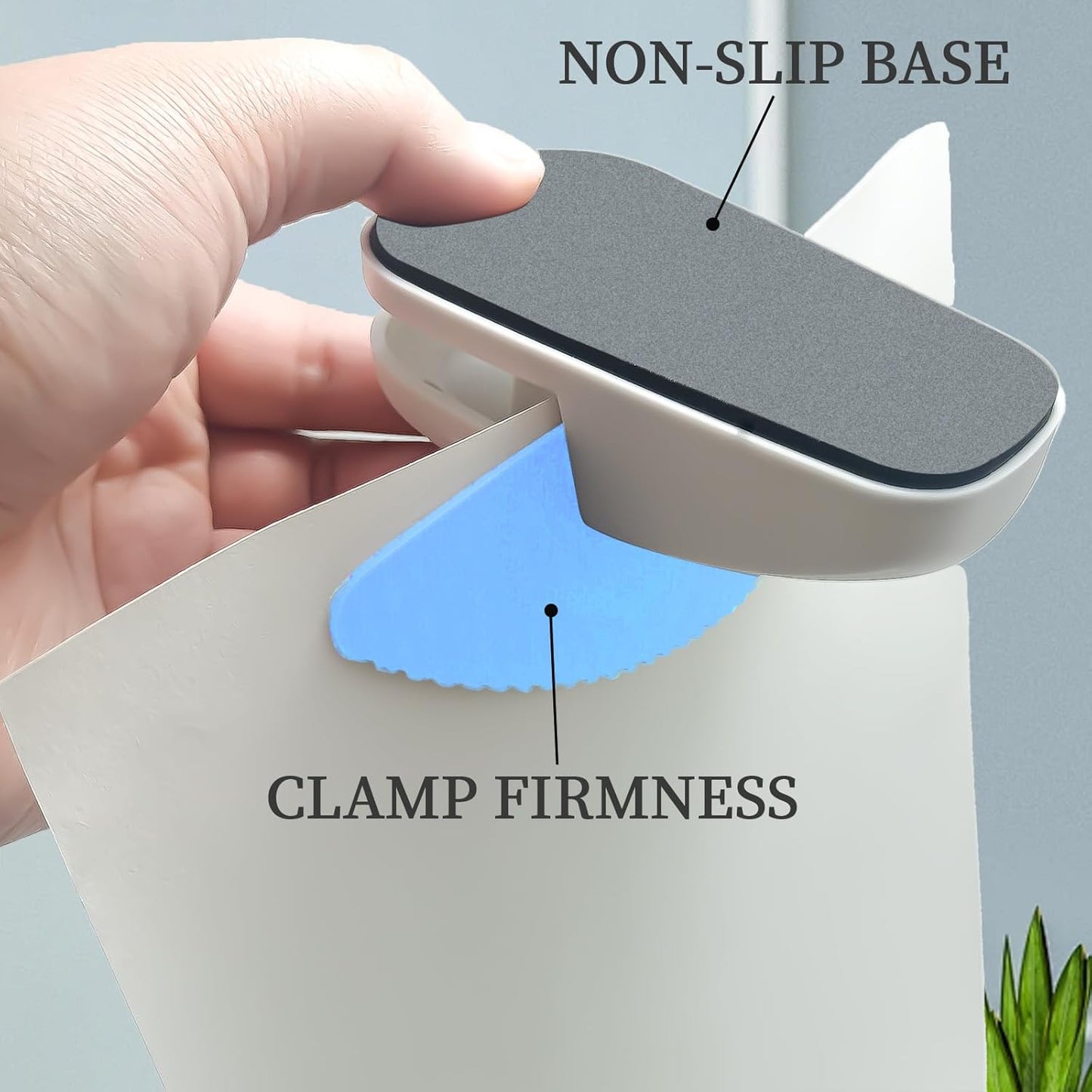 Paper Holder Stand for Desk, Paper Stand for Desk When Typing, Document Holder, Portable Counterweight Copies Stand Desktop Clamp for A4 Paper Documents Office Typing Reading (Blue)