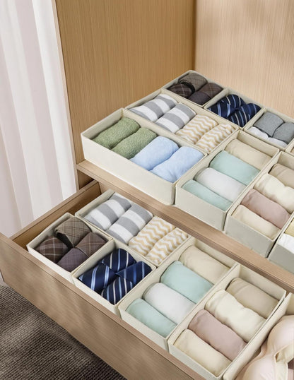 Fordonral 12 Pack Drawer Organizer Clothes, Foldable Fabric Dresser Organizer Closet Organizers and Storage Box for Underwear,Folded Clothes,Baby Clothing,Socks,Bra,Towels,Ties(12 Pack,Gray)