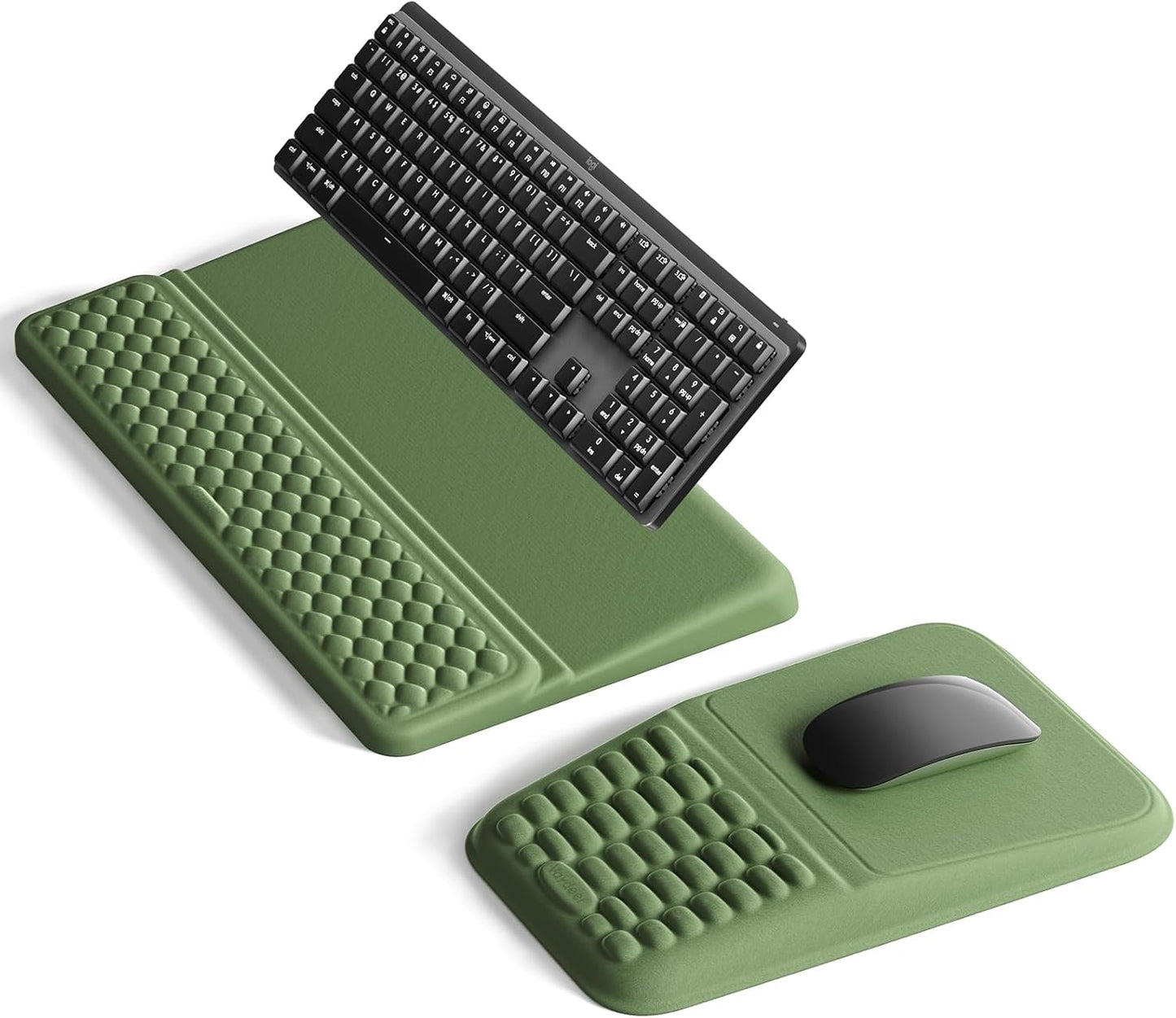 Vaydeer Keyboard Stand and Mouse Pad Set with Wrist Rest, Soft Memory Foam Wrist Support, Ergonomic Wrist Cushion for Desk, Relieves Carpal Tunnel Pain, Palm Hand Typing for Office, Home, Gaming