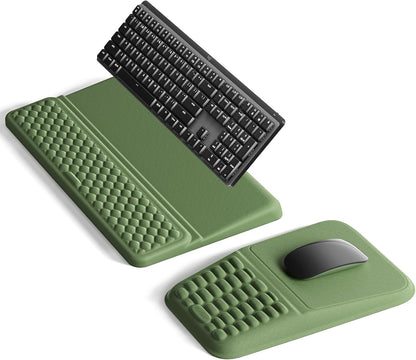 Vaydeer Keyboard Stand and Mouse Pad Set with Wrist Rest, Soft Memory Foam Wrist Support, Ergonomic Wrist Cushion for Desk, Relieves Carpal Tunnel Pain, Palm Hand Typing for Office, Home, Gaming