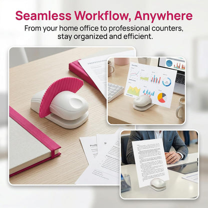 Plastic Document Holder for Typing, Portable Paper Stand with Non-Slip Base for A4 Paper, Compact Reading Clip Holder for Office Desk, Computer, Bank - White