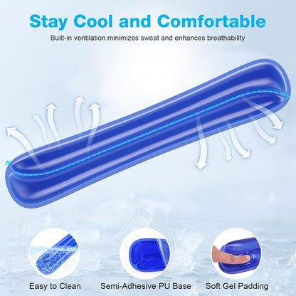 Gel Mouse pad & Keyboard Wrist Rest Set, Ergonomic Keyboard and Mousepad with Wrist Support, Keyboards Wrist Rest, Computer Keyboards Pad, Cooling Gel Blue