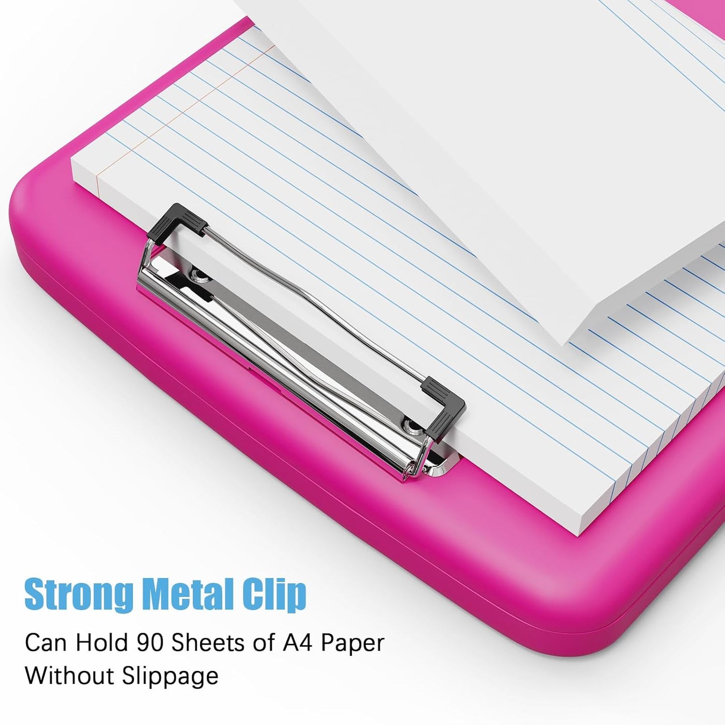 Hongri Clipboard with Storage with Pen Holder, Folder Nursing Clip Board 8.5 x 11 Foilo-Side Opening, High Capacity, Light Weight for Teachers, Classroom. Size 14 x 9.6 x 1.2 in(Pink)