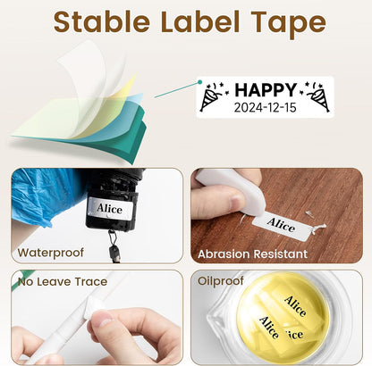 Phomemo Label Maker, D30 Portable Bluetooth Label Maker Machine with Tape, Small Mini Label Printer, Multiple Templates Fonts Icon Labeler for Home, School, Office