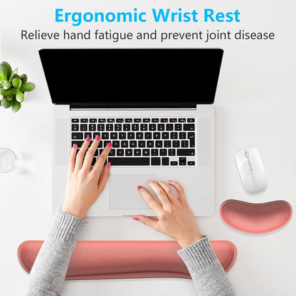 Dapesuom Enlarge Keyboard Wrist Rest, Cute Memory Foam Keyboard Wrist Cushion for Computer Desk Mats Support, Typing Pain Relief Ergonomic Mouse Pad Rests with Non-Slip Base for Gaming, Laptop, Purple
