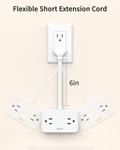 HOPOW Desk Clamp Power Strip, Desktop Mount Charging Station with 4 Outlets 4 USB Ports (2 USB C), 10Ft Under Desk Power Strip, Fits 2.75" Tabletop Edge, Extension Cord for Home Office, Black