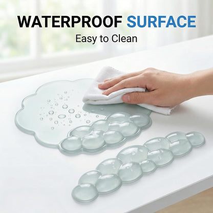 Ergonomic Cloud-Shaped Keyboard Wrist Rest & Non-Slip Mouse Pad Set, Soft Gel Support, Easy-to-Clean, Durable, Ideal for Long Work & Study Hours