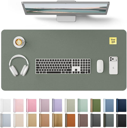 YSAGi Leather Desk Protector, Office Mat, Large Mouse Mat, Non-Slip PU Leather Blotter, Laptop Pad, Waterproof Writing Pad for Office and Home (Light Pink, 23.6" x 13.8") - Colors A