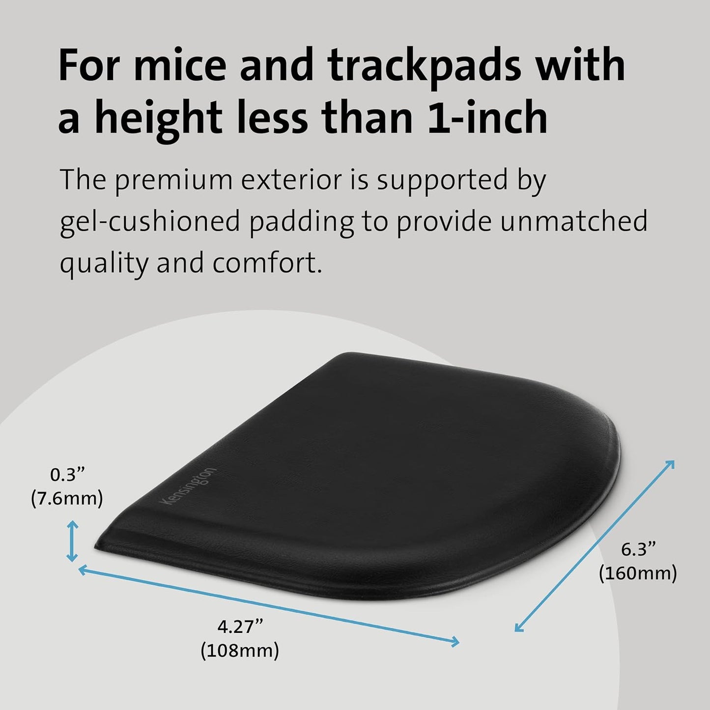 Kensington ErgoSoft Wrist Rest for Slim, Compact Keyboards, Black (K52801WW), 3.9 x 0.4 x 11.1 inches