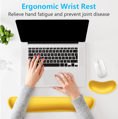 Dapesuom Enlarge Keyboard Wrist Rest, Cute Memory Foam Keyboard Wrist Cushion for Computer Desk Mats Support, Typing Pain Relief Ergonomic Mouse Pad Rests with Non-Slip Base for Gaming, Laptop, Purple