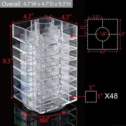Ikee Design Acrylic Makeup Organizer with 4 Drawers and Removable Top Lipstick Holders, Ideal for Make-up or Accessories,Enhance Your Vanity or Bathroom with Clear Design for Quick Visibility