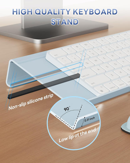 Laborio Computer Keyboard Wrist Rest Stand for Desktop, Keyboard Holder for Easy Typing with Wrist Pad for Office Desk, Home, School (Pink)