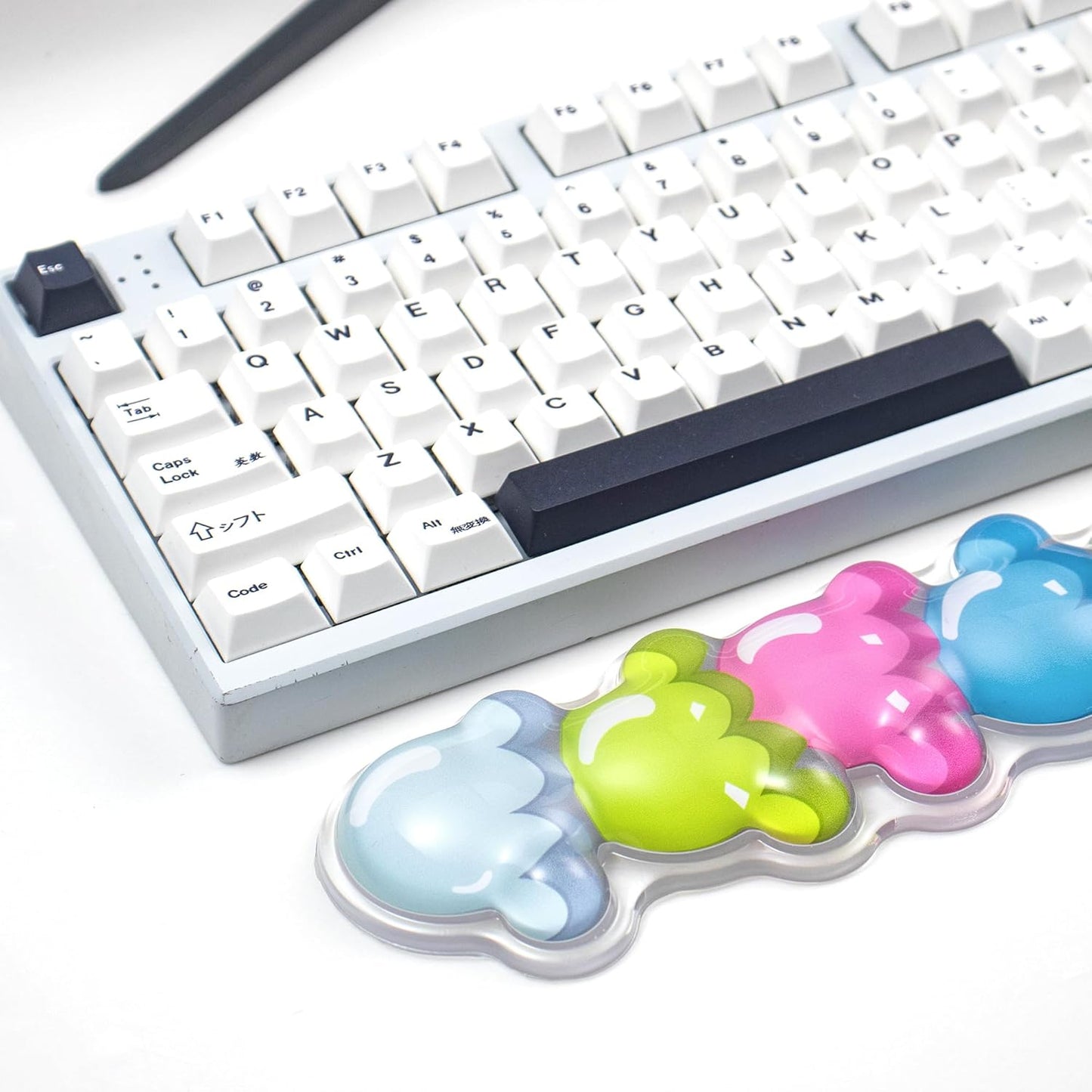 Gel Keyboard and Mouse Wrist Rest Set – Cute Wrist Rest for Computer Keyboard 60%/68%/75%, Comfort & Support for Typing and Gaming（Ice Cream