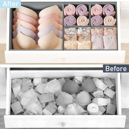 DIMJ Drawer Organizer Clothes - 20 Pack Closet Drawer Organizer Bins for Baby Clothes Storage, Fabric Dresser Organizer for Nursery Bedroom, Foldable Small Drawer Dividers for Underwear Socks
