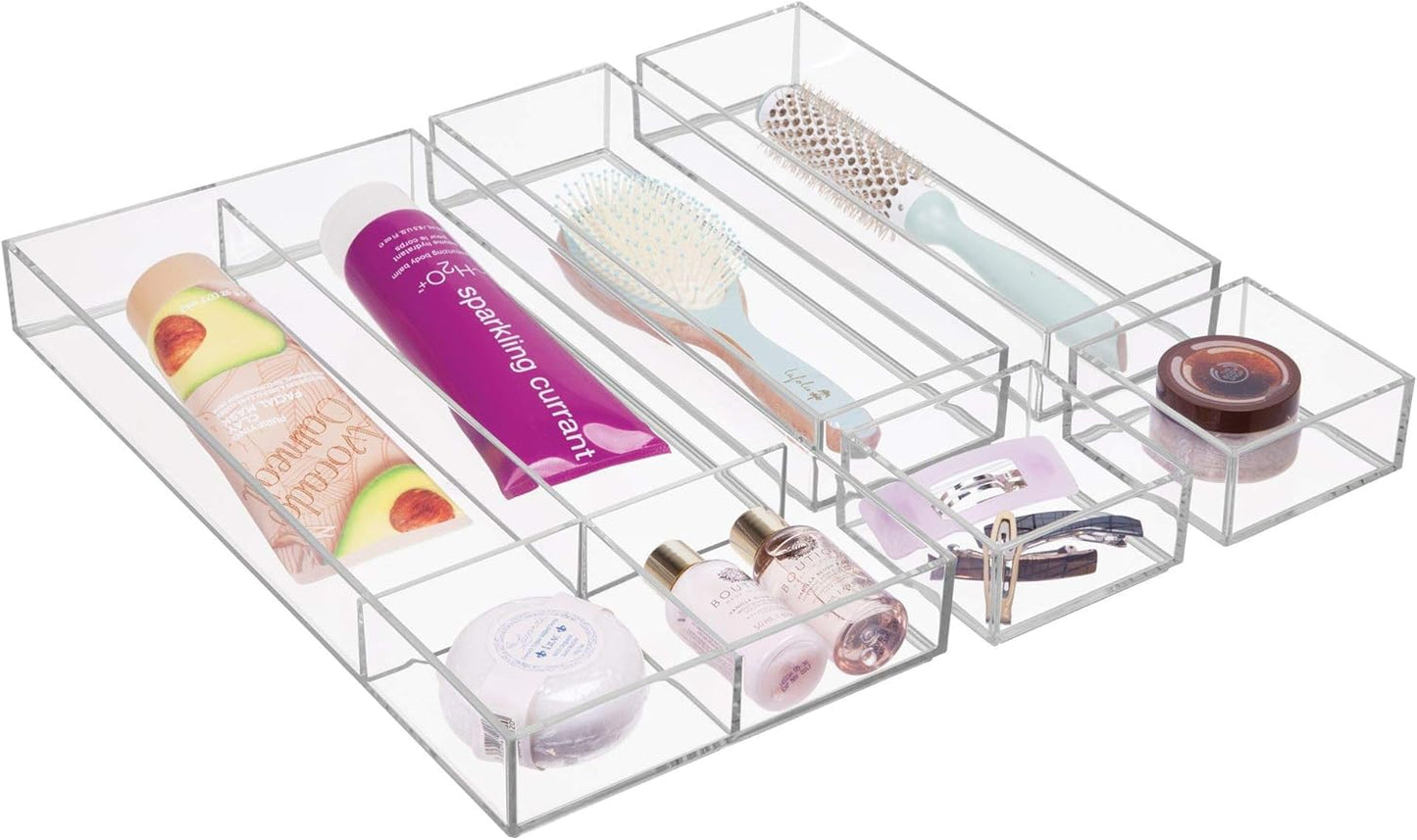 iDesign Clarity Drawer, Kitchen and Bathroom Organization Silverware, Spatulas, Gadgets, Large-Set of 2