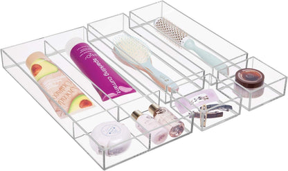 iDesign Clarity Drawer, Kitchen and Bathroom Organization Silverware, Spatulas, Gadgets, Large-Set of 2
