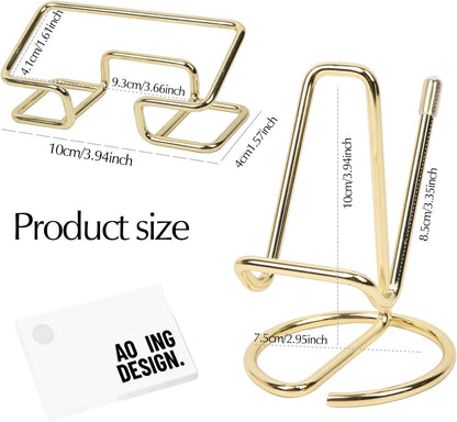 Phone Stand for Desk, Sturdy Metal Gold-Plated Phone Stand for Office Desk, Hands-Free Phone Charging Holder for Phone Calling and Watching Videos