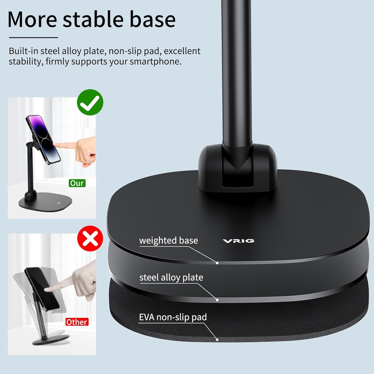 VRIG Magnetic Wireless Charger Phone Stand 360°Rotation Desktop Phone Holder Adjustable Cell Phone Stand for iPhone 17/17pro/16/15/14/13 Series Foldable Wireless Charging Station for Android/AirPod