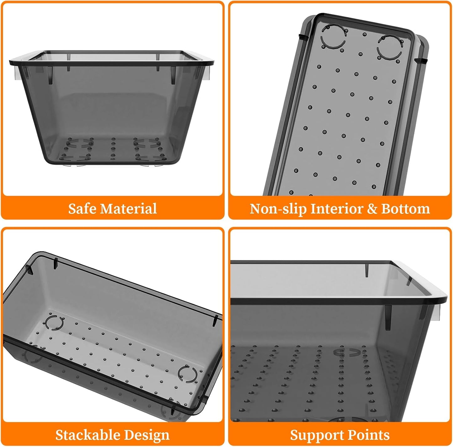 StorMiracle 32 PCS Clear Plastic Drawer Organizer Set, 4-Size vanity organizer Trays and Storage Bins for Makeup, Jewelry and Gadgets in Bedroom, Bathroom and Office, Clear