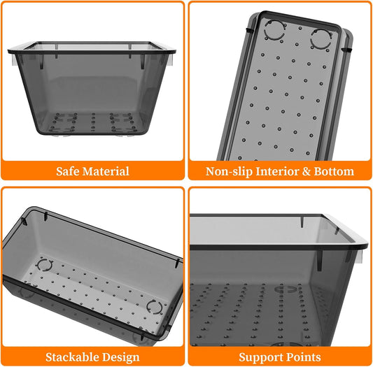 StorMiracle 32 PCS Clear Plastic Drawer Organizer Set, 4-Size vanity organizer Trays and Storage Bins for Makeup, Jewelry and Gadgets in Bedroom, Bathroom and Office, Clear