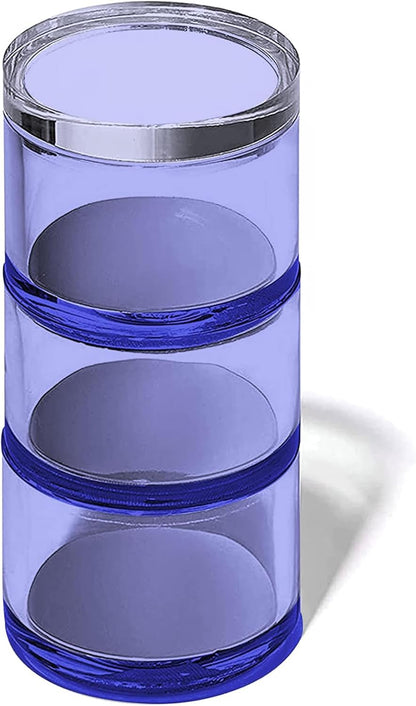 OfficeGoods 3-Tier Stackable Acrylic Holder- Stylish Desk Organizer and Storage for Office or Home – Transparent Round Design with Gold Metal Base