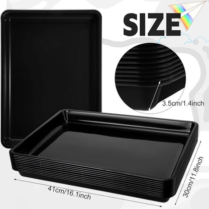 Hoteam 10 Pcs Flat Storage Organizer Tray Bin Paper Tray for Classroom Plastic Stackable File Organizer for School Office Teacher Book Organization(Clear,13.78 x 9.84 x 3.15 Inch)
