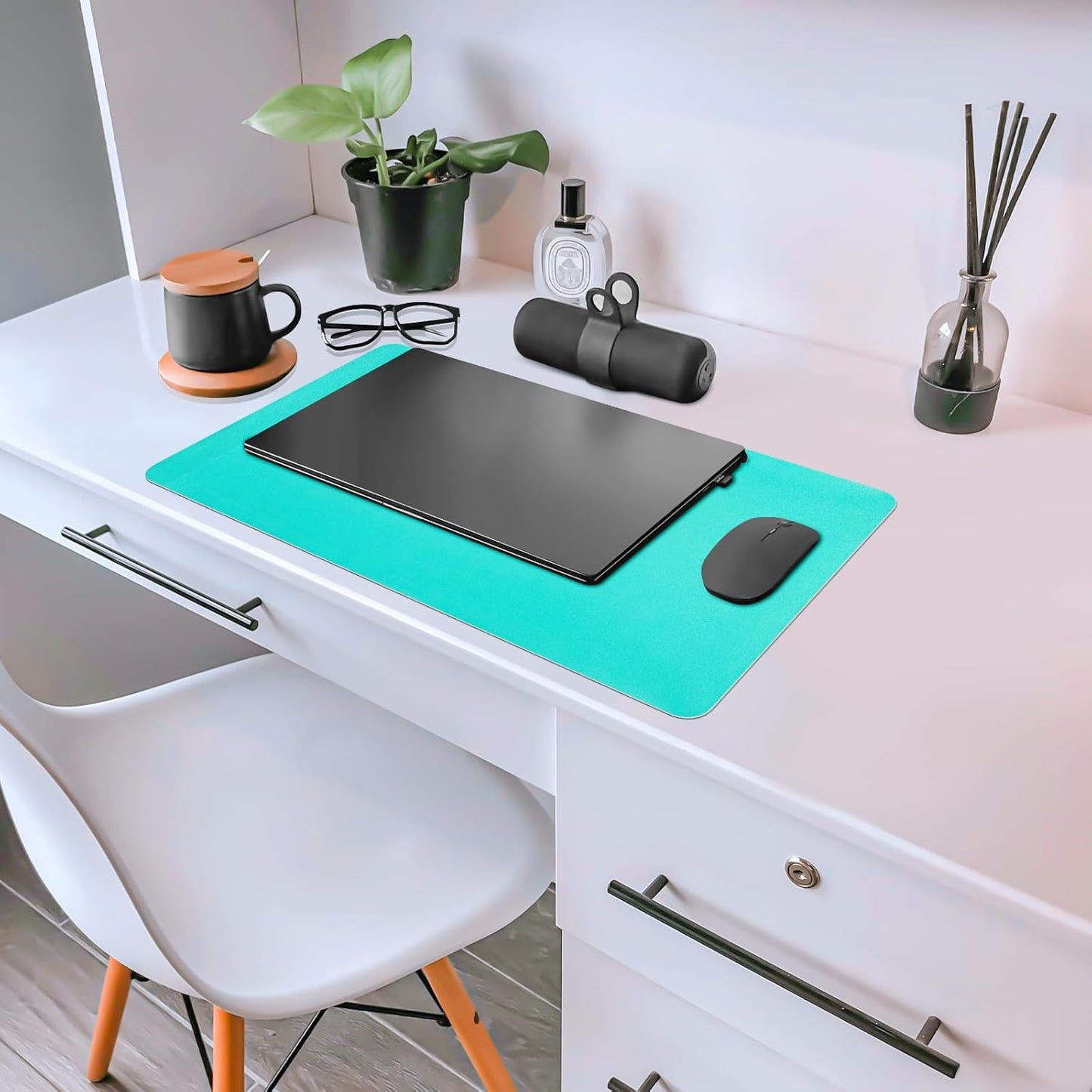 Mouse Pad and Keyboard Wrist Rest, 3-in-1 Large Keyboard and Mouse Pad Set, Ergonomic Wrist Rest for Computer Keyboards, Non-Slip Desk Mat Protector for Women (Purple Pink, 31.5" X 15.7")