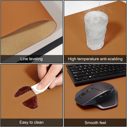 DAWNTREES Dual Sided Desk Mat,Leather Desk Pad,Cork Desk Mat Protector,with PU Leather Valet Tray Organizer,Large Mouse Pad,Desk Writing Pad for Office and Home(Dark Green 31.5"x15.8")