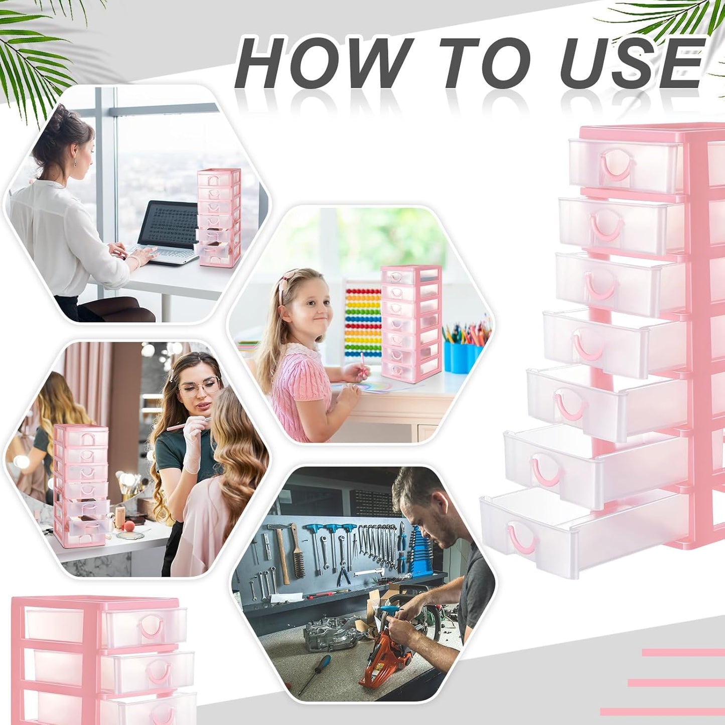 Thyle 2 Pcs Plastic Drawers Organizer Mini Organizer Stackable Plastic Clear Drawer Storage Box Containers Storage Units for Desktop Classroom Craft 6.7 x 4.9 x 13.4 inches(Purple)