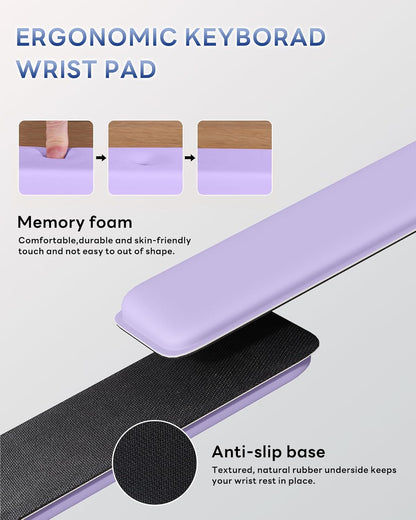 Laborio Computer Keyboard Wrist Rest Stand for Desktop, Keyboard Holder for Easy Typing with Wrist Pad for Office Desk, Home, School (Pink)