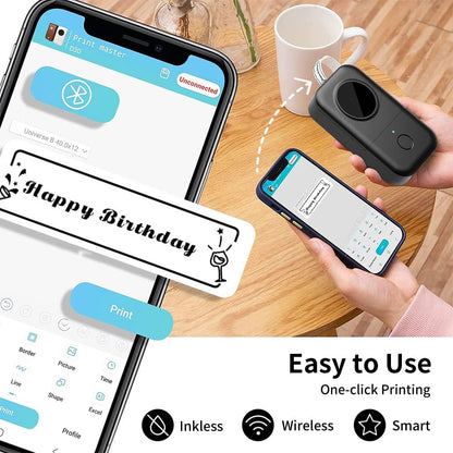 Phomemo Label Maker, D30 Portable Bluetooth Label Maker Machine with Tape, Small Mini Label Printer, Multiple Templates Fonts Icon Labeler for Home, School, Office