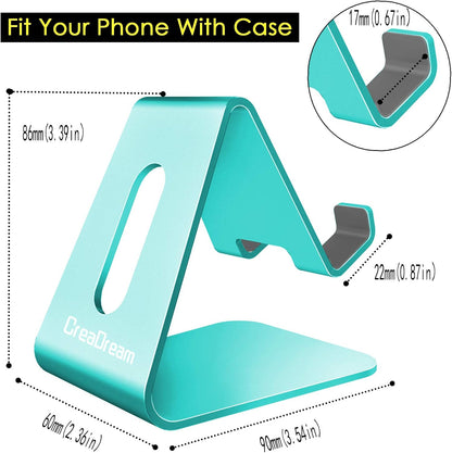 CreaDream Cell Phone Stand, Cradle, Holder, Aluminum Desktop Stand Compatible with Switch, All Smart Phone, iPhone 15 14 13 12 Pro Max Plus Mini Xr X Se 8 SE -Rose Gold