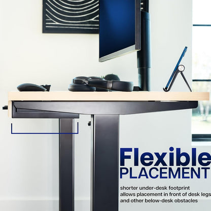 VIVO 13 inch Under Desk Mounted Sliding Pull-out Drawer for Office Desk, Pull Handle, Storage Organizer for Sit Stand Workstation, Black, DESK-DR1H-B