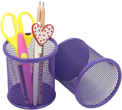 EasyPAG Pencil Holder for Desk, 2 Pack Metal Pen Organizer, Mesh Pencil Cup Organizer for Home, Office, Classroom, School, Black