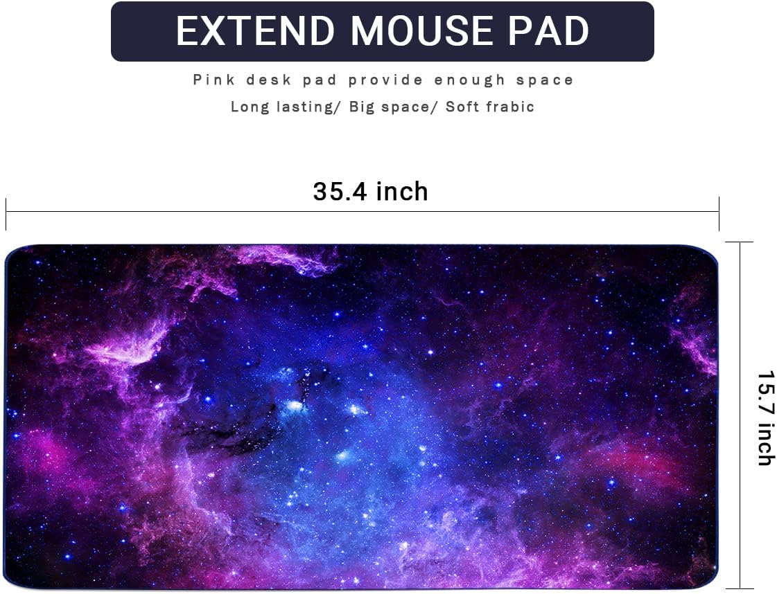 4-in-1 Large Mouse Pad, Keyboard Wrist Rest Pad & Wrist Support Mousepad Set, Extended Desk Pad Waterproof Desk Mat for Home Office Study Game