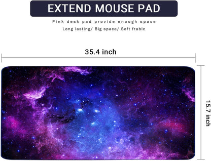 4-in-1 Large Mouse Pad, Keyboard Wrist Rest Pad & Wrist Support Mousepad Set, Extended Desk Pad Waterproof Desk Mat for Home Office Study Game
